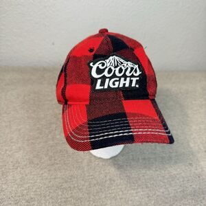 Coors Light Hat Red Buffalo Check Plaid Flannel Cap 2014 Collectible Americana